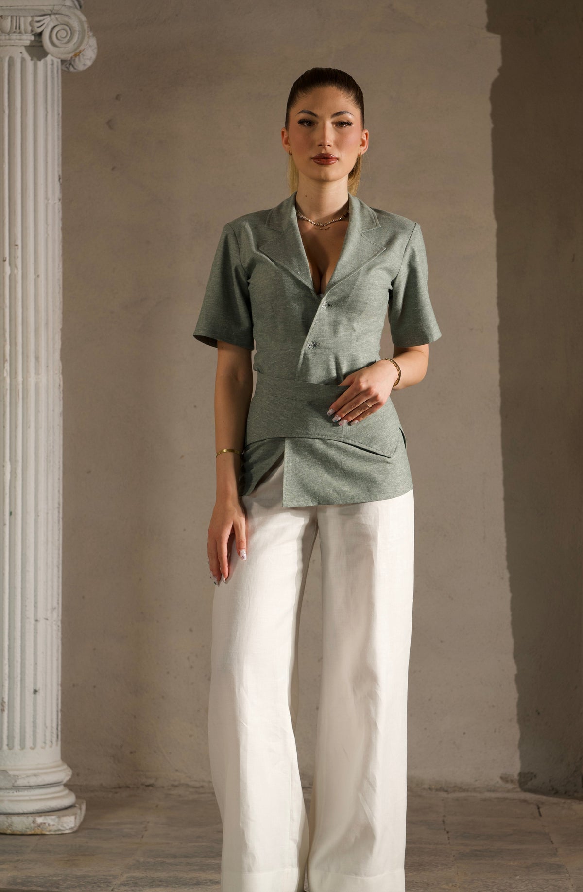 Риза Blazer зелена Casa Oro - преден изглед